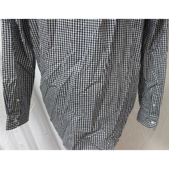 CHAPS Easy Care Mens Large Black White Check Plaid Button Down Logo Shirt - Picture 10 of 13